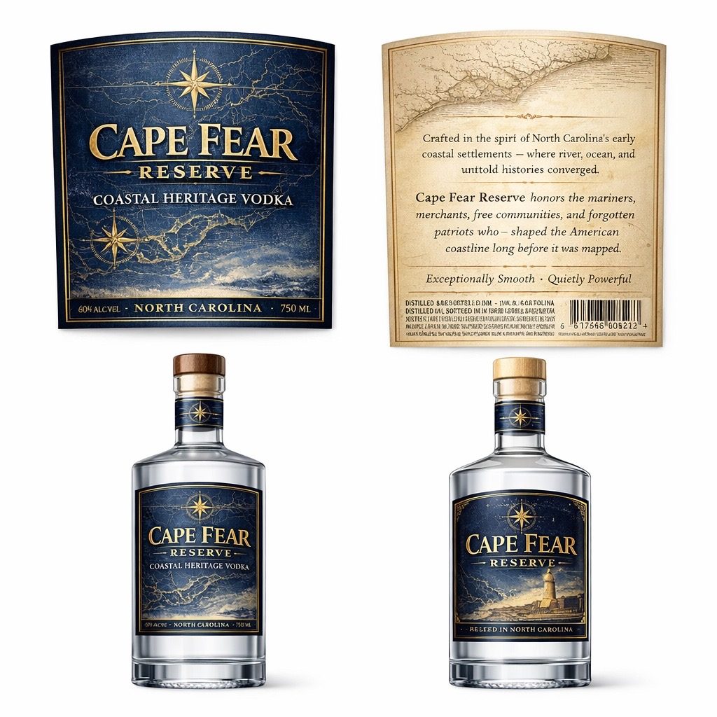 Cape Fear Reserve bottle and label imagery