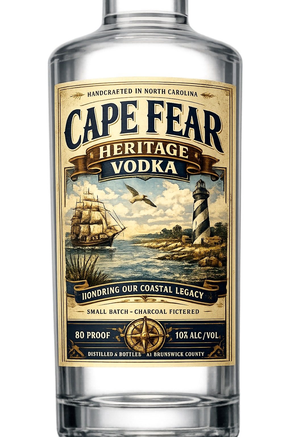 Cape Fear Heritage Vodka close-up
